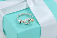 Load image into Gallery viewer, Tiffany &amp; Co. 18K Gold &amp; Silver Hook &amp; Eye Ring Vintage Version 1
