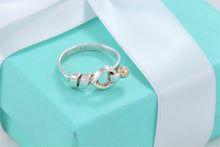 Load image into Gallery viewer, Tiffany &amp; Co. 18K Gold &amp; Silver Hook &amp; Eye Ring Vintage Version 1
