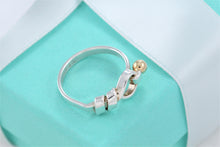 Load image into Gallery viewer, Tiffany &amp; Co. 18K Gold &amp; Silver Hook &amp; Eye Ring Vintage Version 1
