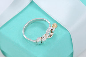 Tiffany & Co. 18K Gold & Silver Hook & Eye Ring Vintage Version 1