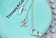 Load image into Gallery viewer, Tiffany &amp; Co. Silver Dangling &#39;&#39;T &amp; Co.&#39;&#39; Dangle Charm Pendant Necklace
