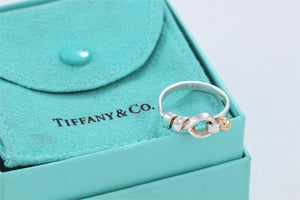 Tiffany & Co. 18K Gold & Silver Hook & Eye Ring Vintage Version 1