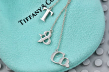 Load image into Gallery viewer, Tiffany &amp; Co. Silver Dangling &#39;&#39;T &amp; Co.&#39;&#39; Dangle Charm Pendant Necklace
