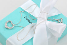 Load image into Gallery viewer, Tiffany &amp; Co. Elsa Peretti Silver Small Open Heart 5 Diamond Necklace
