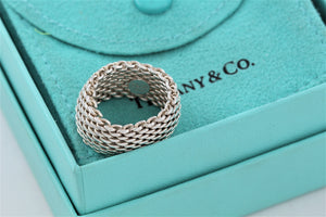 Tiffany & Co. Somerset Mesh Silver Dome Band Ring Size 7.5