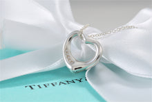 Load image into Gallery viewer, Tiffany &amp; Co. Elsa Peretti Silver Small Open Heart 5 Diamond Necklace
