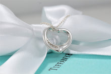 Load image into Gallery viewer, Tiffany &amp; Co. Elsa Peretti Silver Small Open Heart 5 Diamond Necklace

