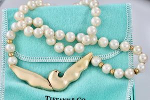 Paloma Picasso 18Kt. Gold Dove Pearl Bead 1981 Necklace