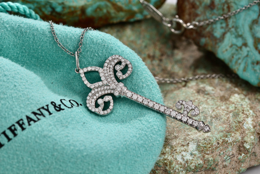 Tiffany & Co. Platinum Diamond Fleur De Lis 1.5