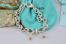 Load image into Gallery viewer, Tiffany &amp; Co. 14K Gold &amp; Silver Twist Ribbon Bow Bracelet Customized
