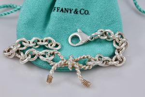 Tiffany & Co. 14K Gold & Silver Twist Ribbon Bow Bracelet Customized