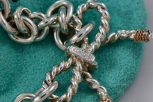 Load image into Gallery viewer, Tiffany &amp; Co. 14K Gold &amp; Silver Twist Ribbon Bow Bracelet Customized
