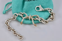 Load image into Gallery viewer, Tiffany &amp; Co. 14K Gold &amp; Silver Twist Ribbon Bow Bracelet Customized
