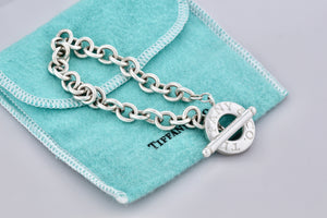 Tiffany & Co. Silver 8mm Link Donut Toggle 7.5" Bracelet