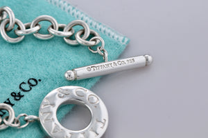 Tiffany & Co. Silver 8mm Link Donut Toggle 7.5" Bracelet