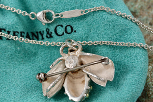 Tiffany & Co. 18K Gold & Silver Nature Bumble Bee Brooch Pin Necklace