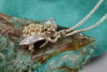 Load image into Gallery viewer, Tiffany &amp; Co. 18K Gold &amp; Silver Nature Bumble Bee Brooch Pin Necklace
