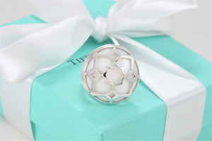 Tiffany & Co. Paloma Picasso Silver Zellige Medallion White Onyx Ring Sz. 5