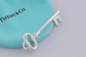 Tiffany & Co. Silver Skeleton Oval Key 2" Pendant