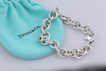 Load image into Gallery viewer, Tiffany &amp; Co. Silver 10mm Link 7.5&quot; Charm Clasp Bracelet
