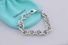 Load image into Gallery viewer, Tiffany &amp; Co. Silver 10mm Link 7.5&quot; Charm Clasp Bracelet
