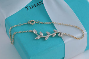 Tiffany & Co. Paloma Picasso Silver Olive Leaf Branch Chain Bracelet