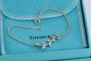 Tiffany & Co. Paloma Picasso Silver Olive Leaf Branch Chain Bracelet