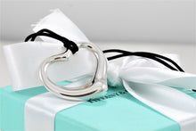 Load image into Gallery viewer, Tiffany &amp; Co. Elsa Peretti Extra Large Open Heart 35mm Pendant Silk Cord Necklace
