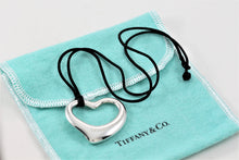 Load image into Gallery viewer, Tiffany &amp; Co. Elsa Peretti Extra Large Open Heart 35mm Pendant Silk Cord Necklace
