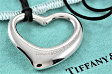 Load image into Gallery viewer, Tiffany &amp; Co. Elsa Peretti Extra Large Open Heart 35mm Pendant Silk Cord Necklace
