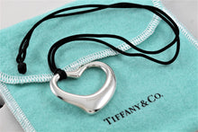 Load image into Gallery viewer, Tiffany &amp; Co. Elsa Peretti Extra Large Open Heart 35mm Pendant Silk Cord Necklace
