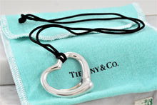 Load image into Gallery viewer, Tiffany &amp; Co. Elsa Peretti Extra Large Open Heart 35mm Pendant Silk Cord Necklace
