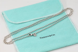 Tiffany & Co. Silver Replacement Dog Tag Beaded Chain Necklace