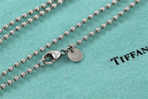 Tiffany & Co. Silver Replacement Dog Tag Beaded Chain Necklace