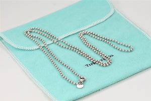 Tiffany & Co. Silver Replacement Dog Tag Beaded Chain Necklace