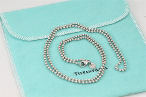 Tiffany & Co. Silver Replacement Dog Tag Beaded Chain Necklace