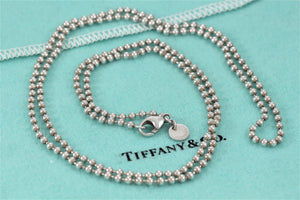 Tiffany & Co. Silver Replacement Dog Tag Beaded Chain Necklace