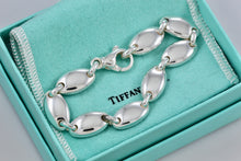 Load image into Gallery viewer, Tiffany &amp; Co. Silver Pebble Stone Heavy Link Bracelet
