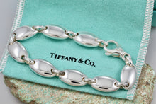 Load image into Gallery viewer, Tiffany &amp; Co. Silver Pebble Stone Heavy Link Bracelet
