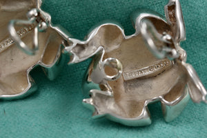 Tiffany & Co. Nature Silver Bull Frog Heavy Clip-on Earrings