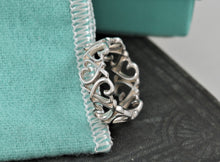 Load image into Gallery viewer, Tiffany &amp; Co. Paloma Picasso Silver Loving Hearts Band Ring Size 5
