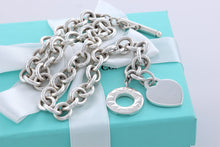 Load image into Gallery viewer, Tiffany &amp; Co. Silver Plain Heart Toggle 10mm  Heavy Link 16&quot; Necklace
