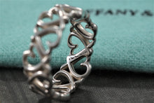 Load image into Gallery viewer, Tiffany &amp; Co. Paloma Picasso Silver Loving Hearts Band Ring Size 5
