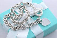 Load image into Gallery viewer, Tiffany &amp; Co. Silver Plain Heart Toggle 10mm  Heavy Link 16&quot; Necklace
