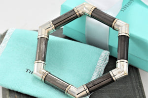 Tiffany & Co. Silver Retro Hexagon Bangle Vintage Bracelet