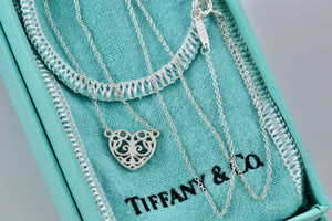 Tiffany & Co. Silver Small Enchant Heart Pendant Necklace