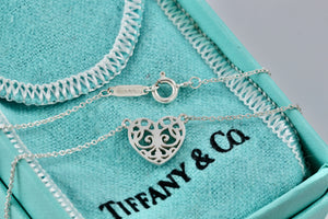 Tiffany & Co. Silver Small Enchant Heart Pendant Necklace