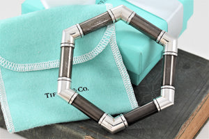 Tiffany & Co. Silver Retro Hexagon Bangle Vintage Bracelet