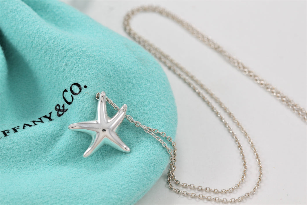 Tiffany & Co. Elsa Peretti Silver Small Starfish Pendant Necklace