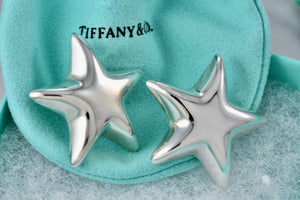 Tiffany & Co. Silver Large Puffy Star Clip-on Earrings